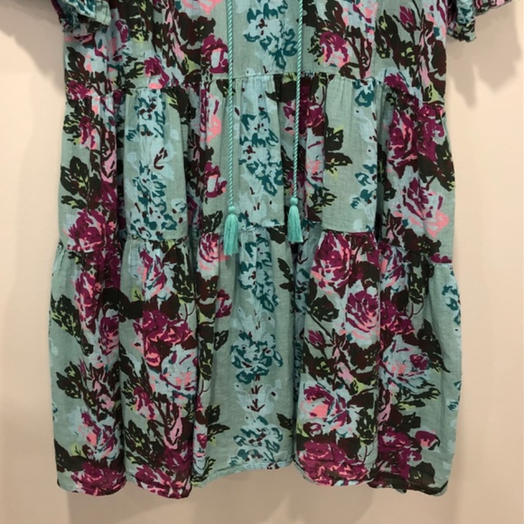 Sundance Boho Floral Tiered Tassel Tie Dress Size Large Cottagecore - Picture 4 of 4